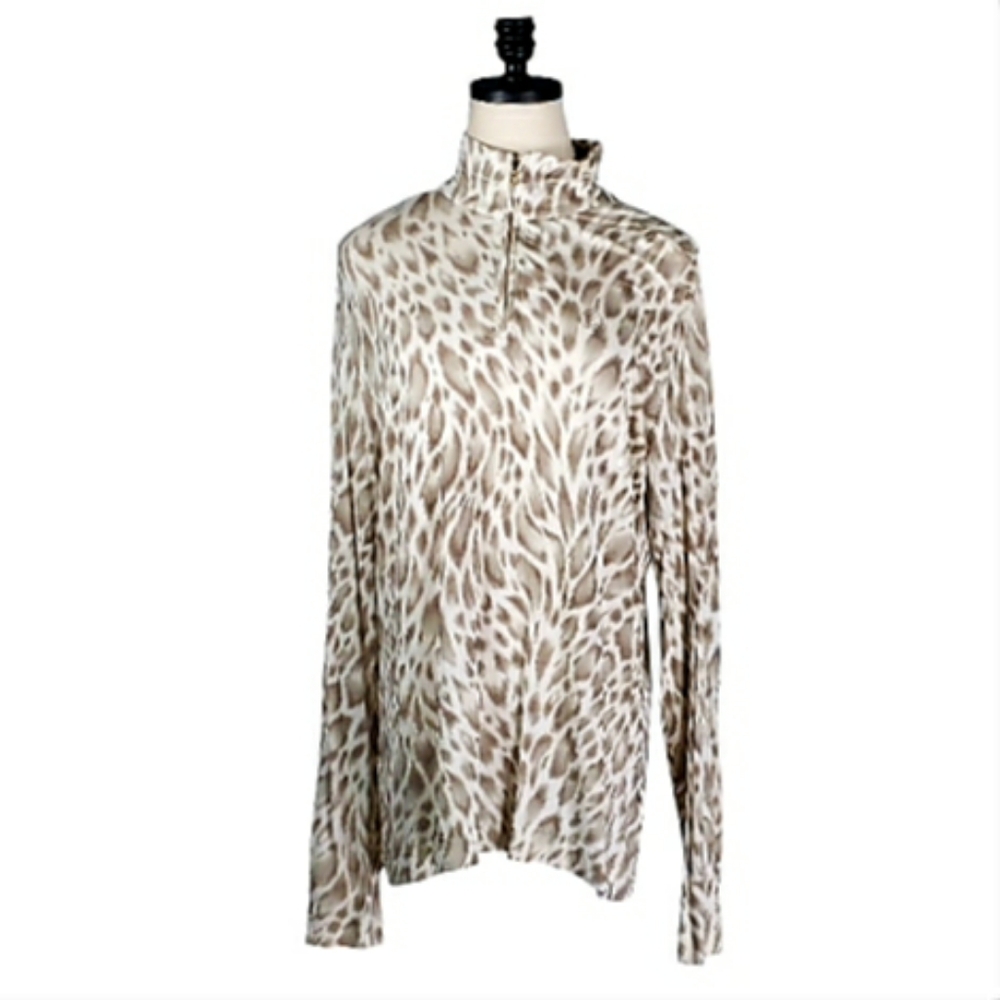 Bogner Oberstoff Shell 1/4 Zip First Layer Leopard Mockneck Top Outdoor XL Ski